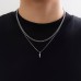 メンズ ステンレススチール製重ね付けネックレス
