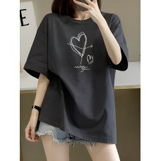 プリント入り100％コットン半袖TシャツAHDG_P8